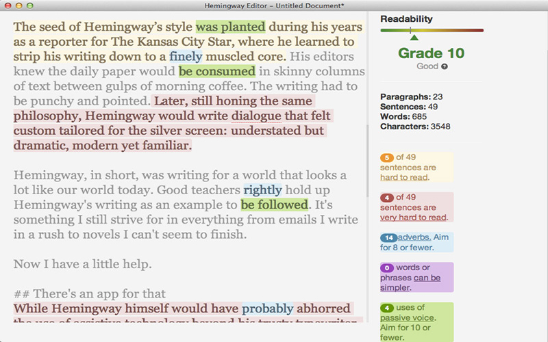 Hemingway Editor 3.0.3 for Mac|Mac版下载 | 英文写作校对软件
