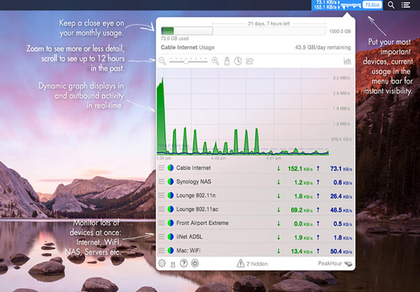 PeakHour 3 3.1.8 for Mac|Mac版下载 | 菜单栏网络实时监控工具
