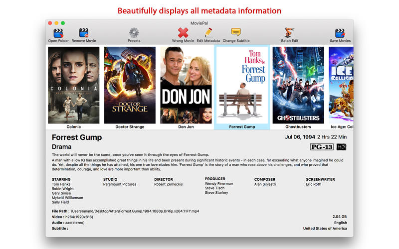 MoviePal 2.2 for Mac|Mac版下载 | 电影元数据编辑