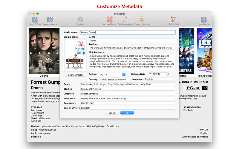 MoviePal 2.2 for Mac|Mac版下载 | 电影元数据编辑