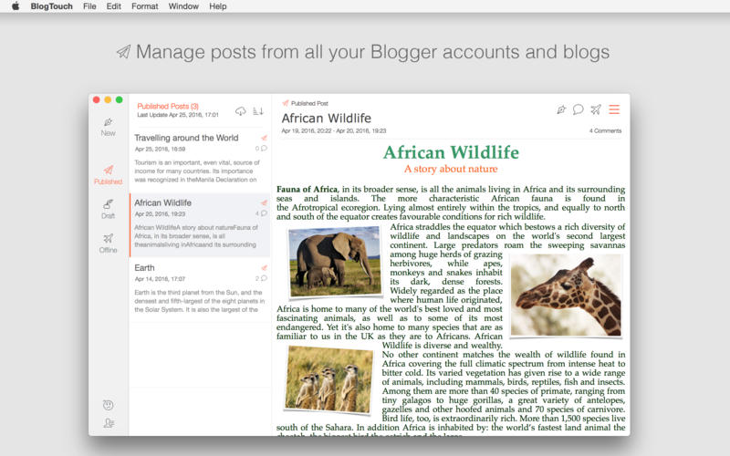 BlogTouch for Blogger 2.1.0 for Mac|Mac版下载 | 