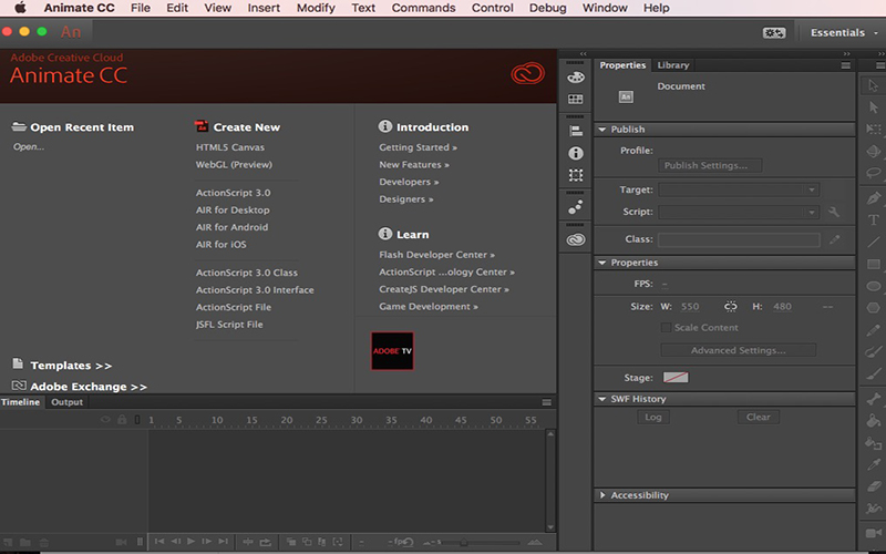 Adobe Animate CC 2017 16.0.1 for Mac|Mac版下载 | AN CC 2017