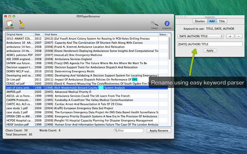 PDF Paper Renamer 1.53 for Mac|Mac版下载 | 简单的批处理文件更名