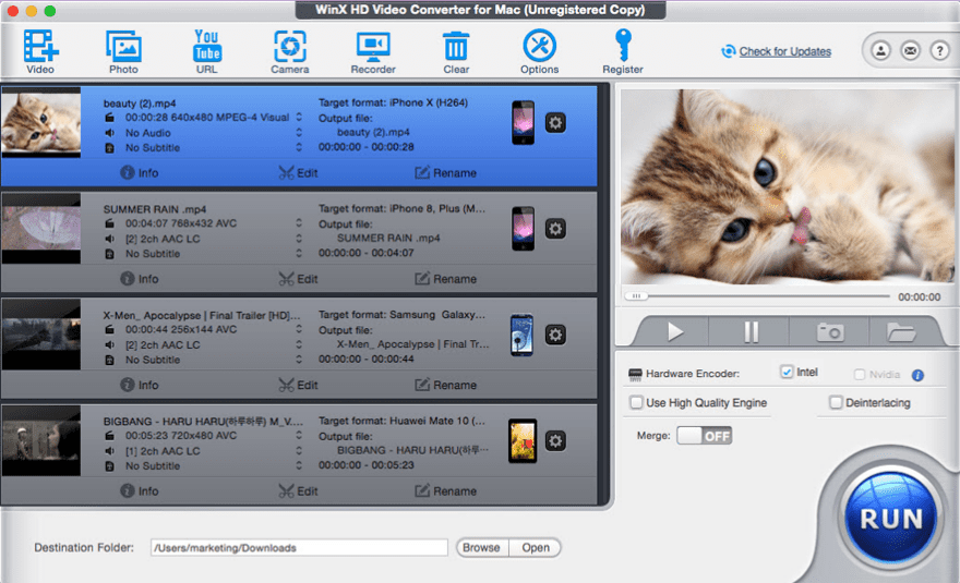 WinX HD Video Converter for Mac 6.8.1 中文破解版 专业HD高清转换工具