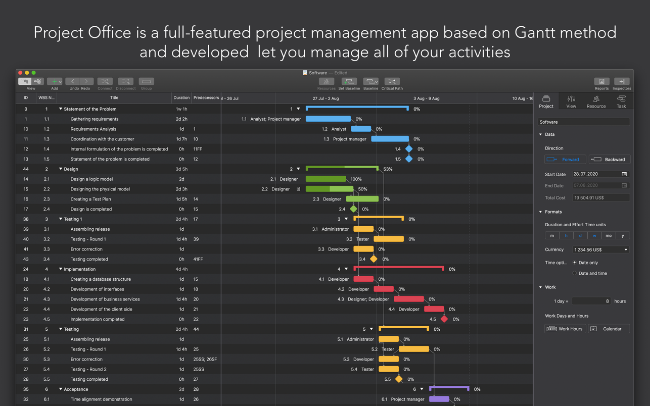 Project Office X Pro for Mac 1.1.10 破解版 办公项目管理工具