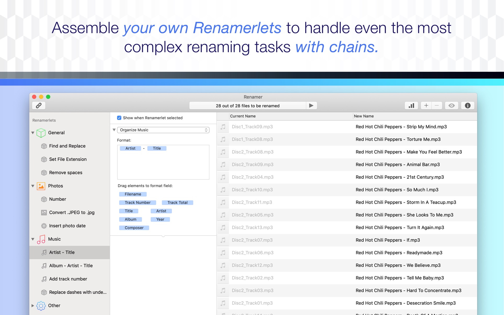 Renamer for Mac 6.2.0 破解版 Mac上好用的文件批量重命名工具
