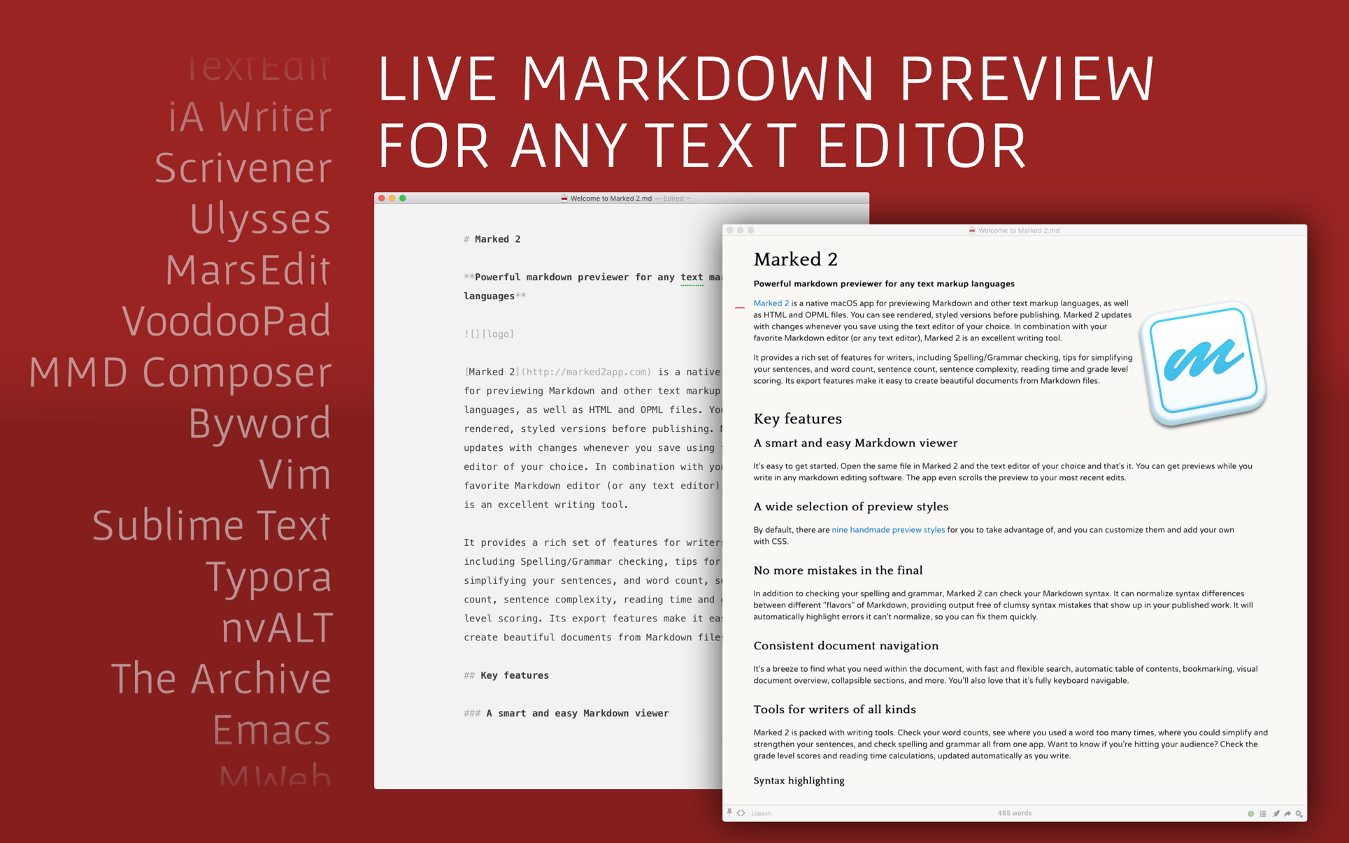 Marked 2 for Mac 2.6.29 破解版版 Mac上优秀的Markdown预览工具