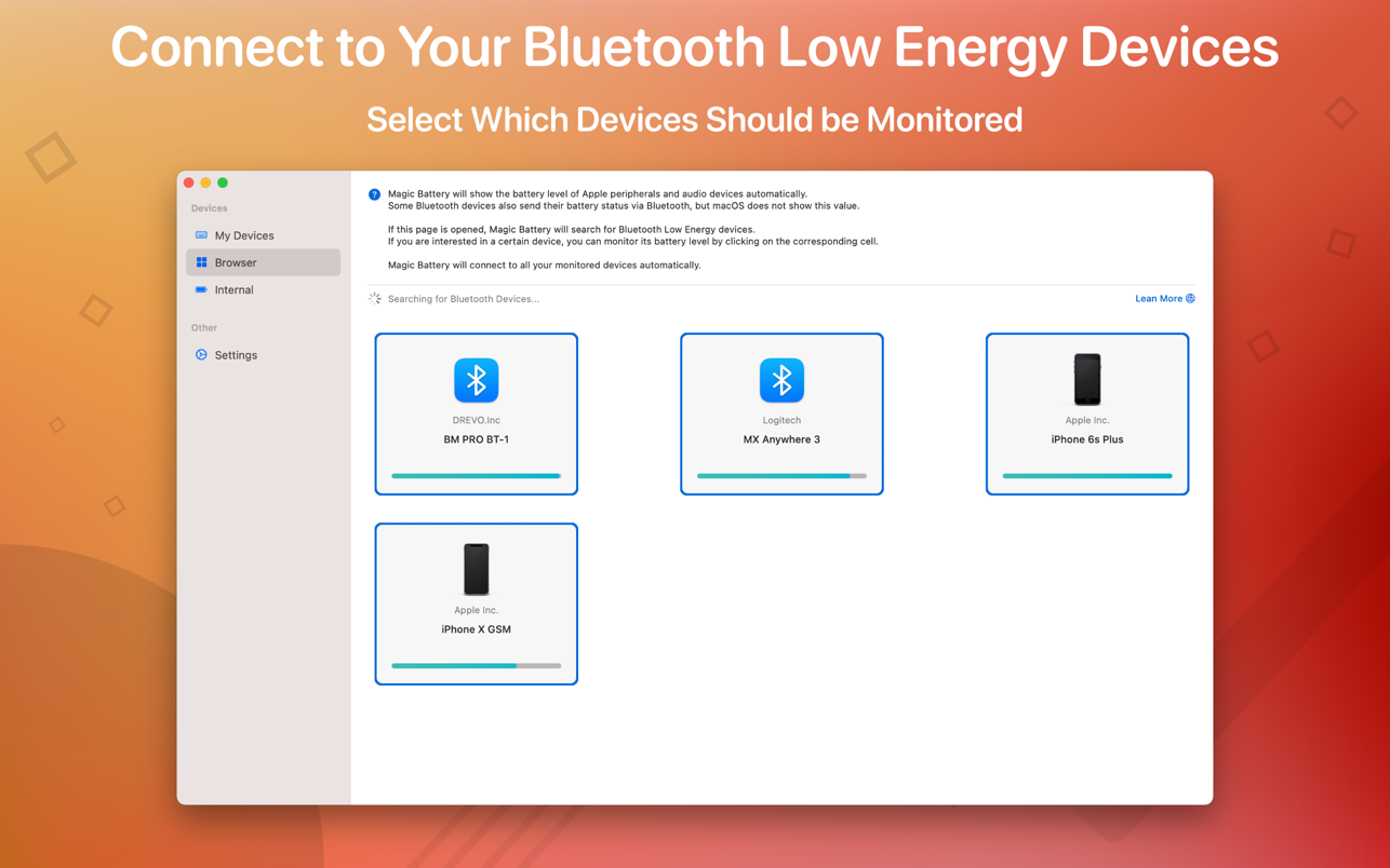 Magic Battery for Mac 8.0.0 破解版 蓝牙设备电池电量显示工具