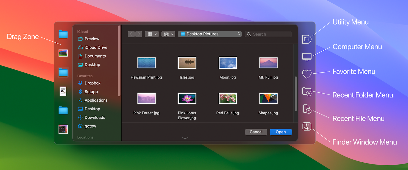 Default Folder X for Mac 6.0 破解版 实用的菜单栏快速访问工具
