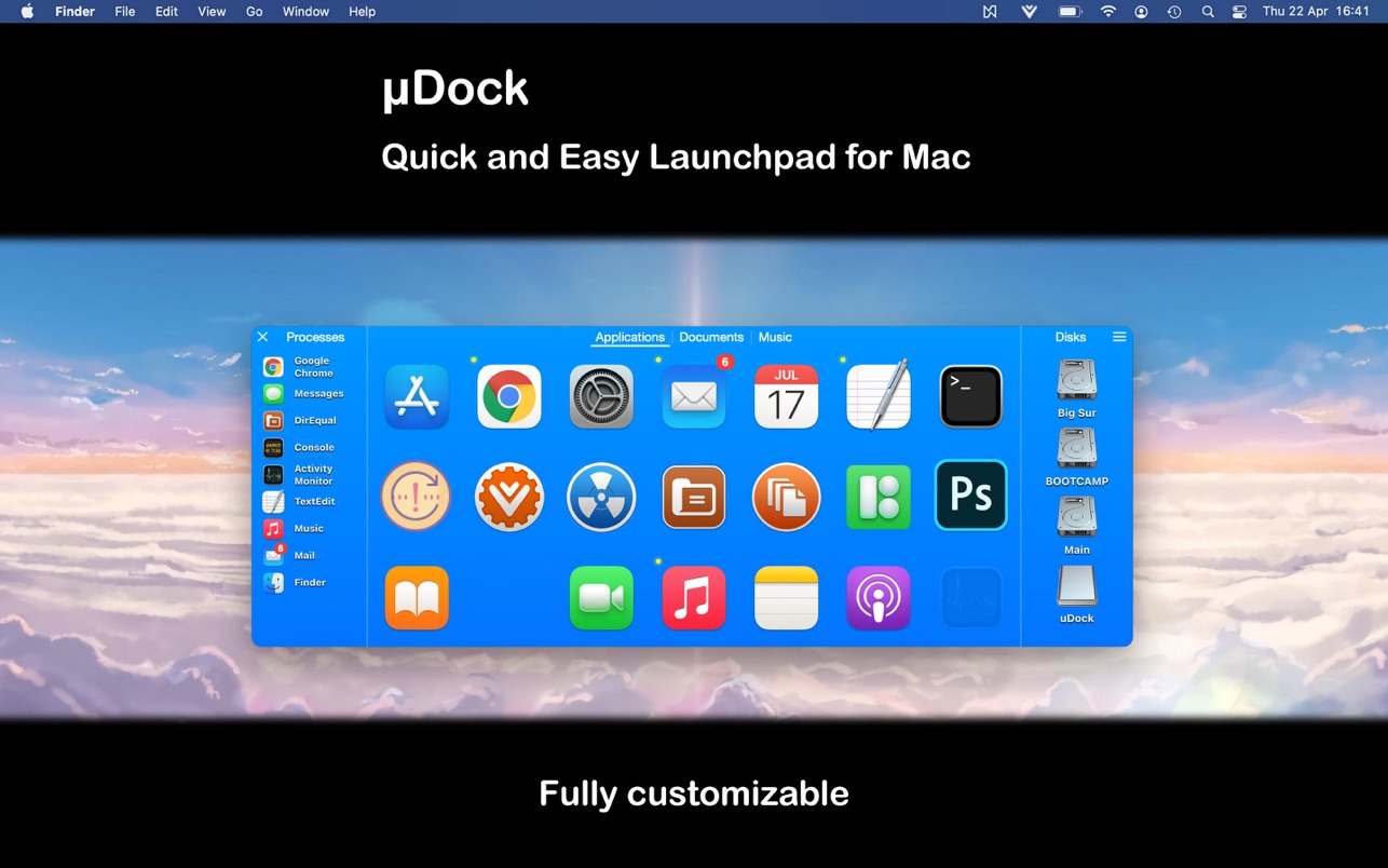 uDock for Mac 3.7.5.37501 破解版 Dock栏快速启动工具