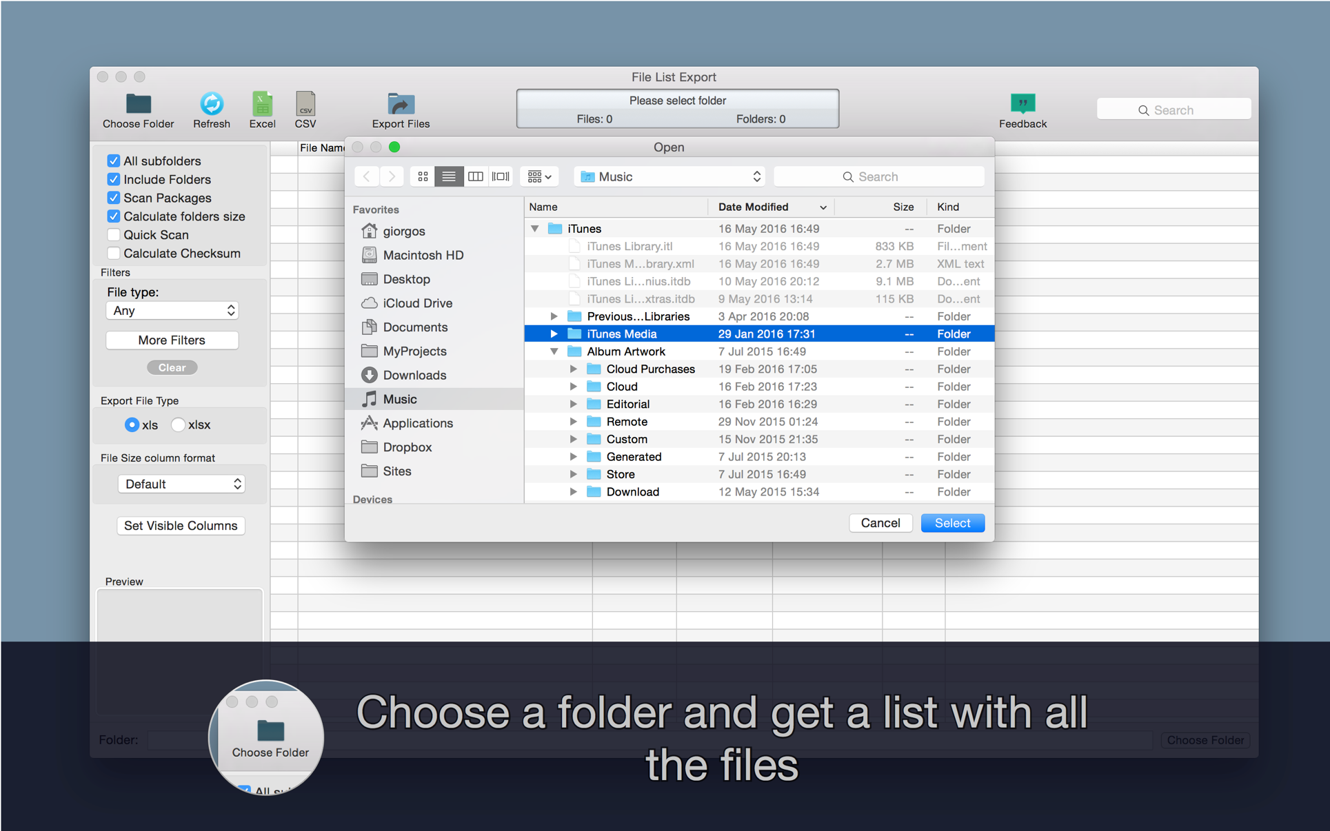 File list Export for Mac 2.8.1 破解版 文件列表导出工具