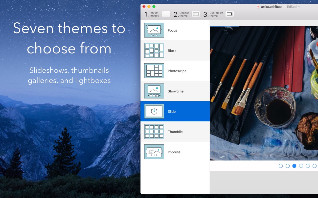 Exhibeo for Mac 2.0.13 破解版 Mac平台响应式网页图片布局制作工具