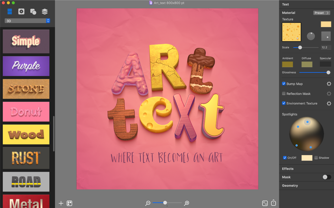 Art Text 4.3.1 Mac 破解版 Mac上实用的艺术文字和图标设计制作软件