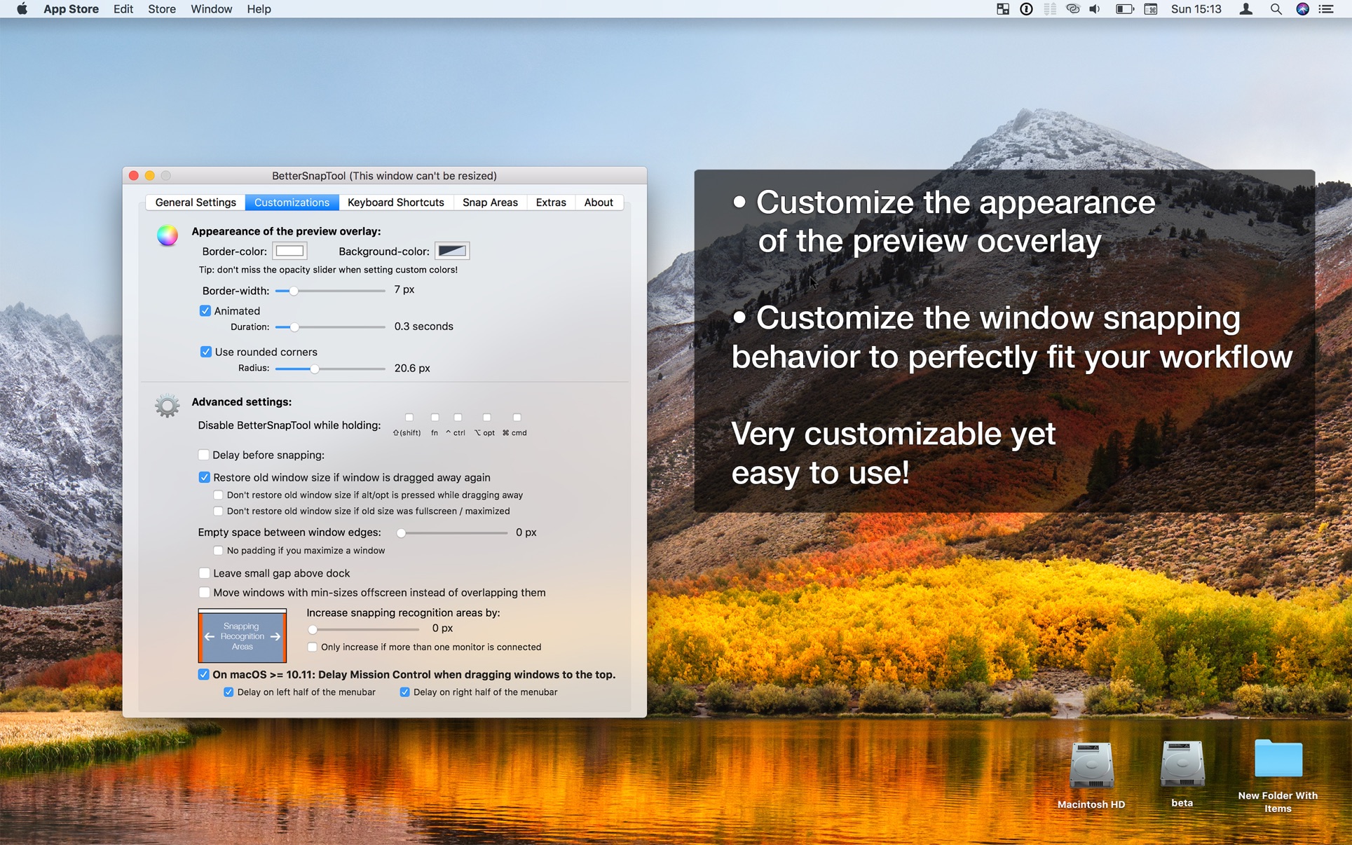 BetterSnapTool for Mac 1.9.9 破解版 最好用的窗口控制工具