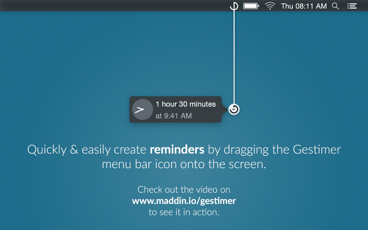 Gestimer for Mac 1.2.8 中文破解版 简单方便的提醒创建小工具