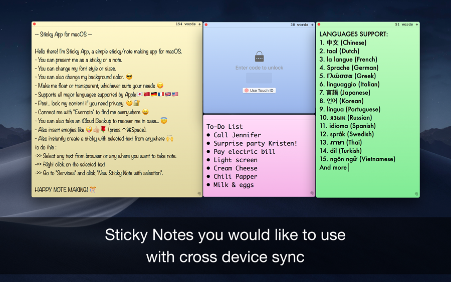 Sticky Notes for Mac 2.1 破解版 便签式笔记软件