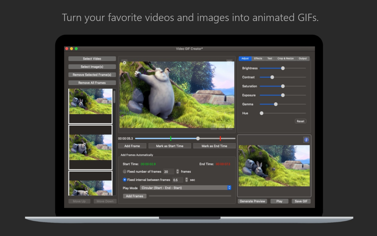 Video GIF Creator – GIF Maker for Mac 1.3 破解版 视频转GIF工具