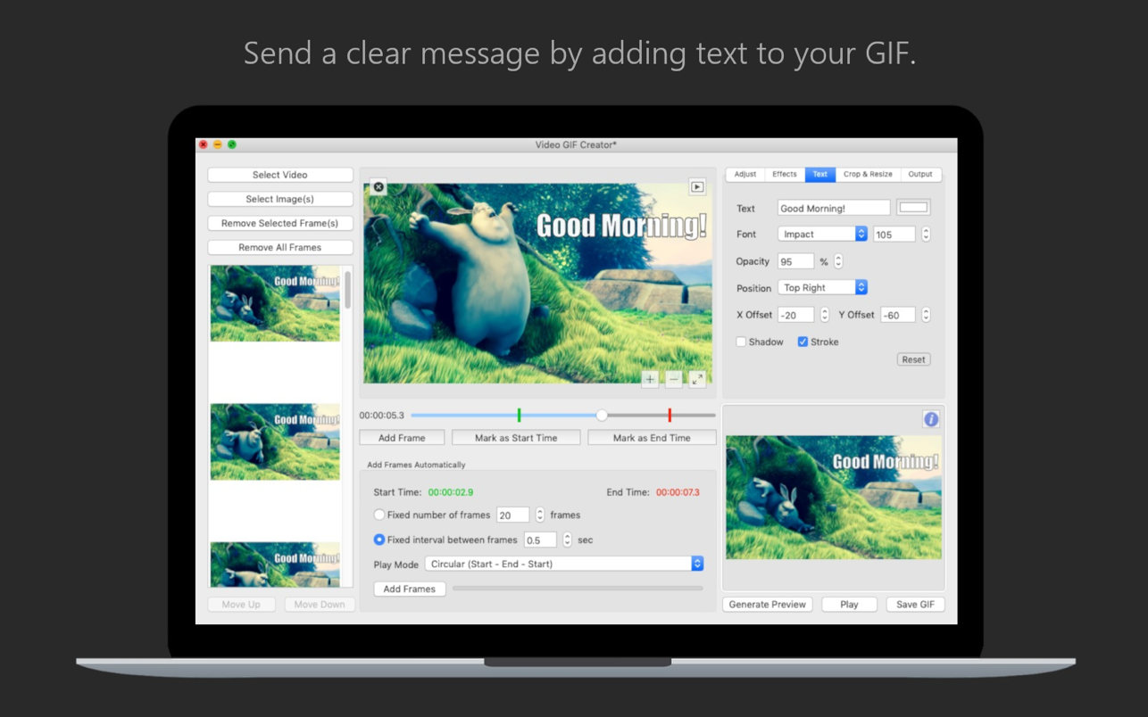 Video GIF Creator – GIF Maker for Mac 1.3 破解版 视频转GIF工具