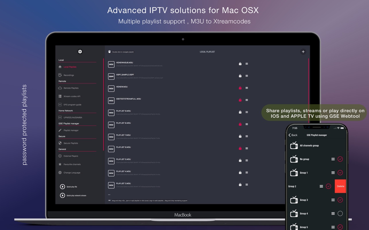 GSE SMART IPTV PRO for Mac 4.4 破解版 用户自定义的高级IPTV解决方案