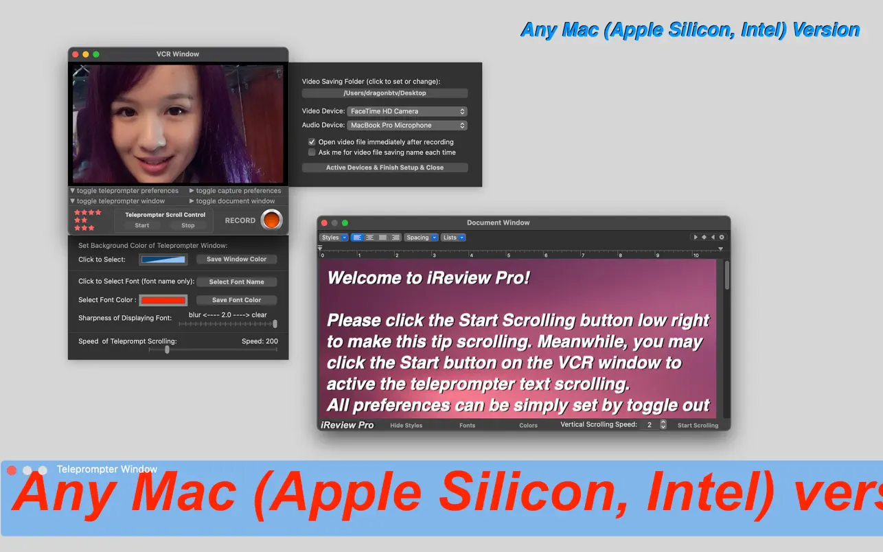 iReview Pro for Mac 3.70 破解版 自动滚动提词器