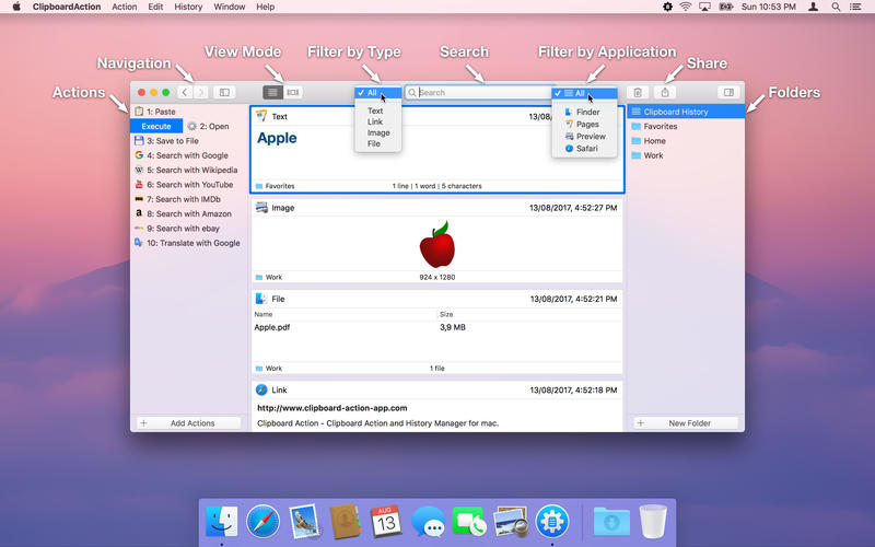 Clipboard Action for Mac 1.5.5 破解版 智能剪贴板历史管理器