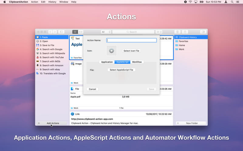 Clipboard Action for Mac 1.5.5 破解版 智能剪贴板历史管理器