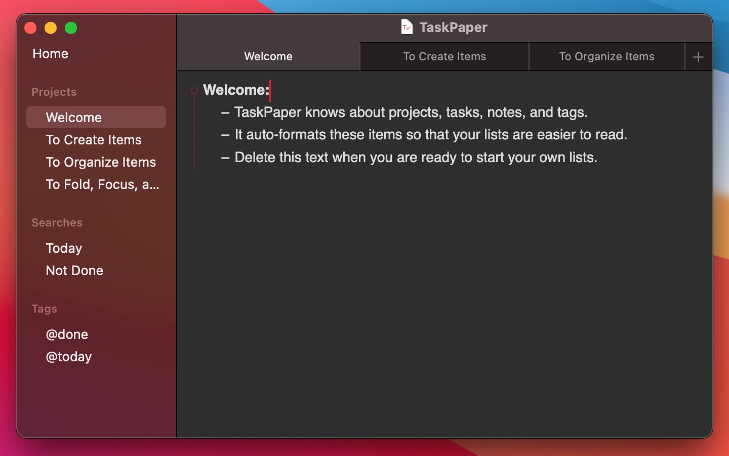 TaskPaper for Mac 3.9.1 破解版 优秀的待办事项和任务管理工具