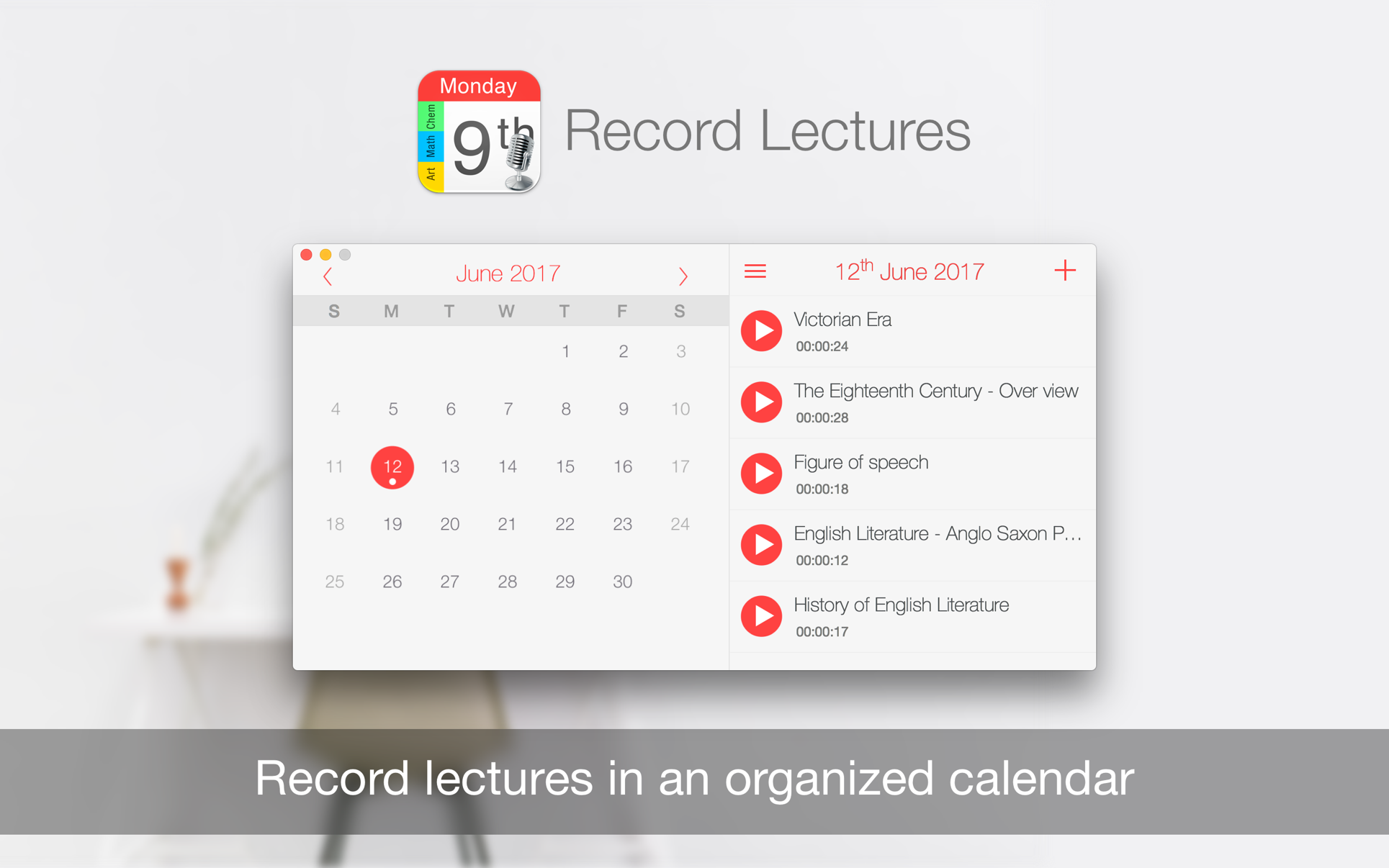 Record Lectures for Mac 3.2 破解版 日历记事录音软件