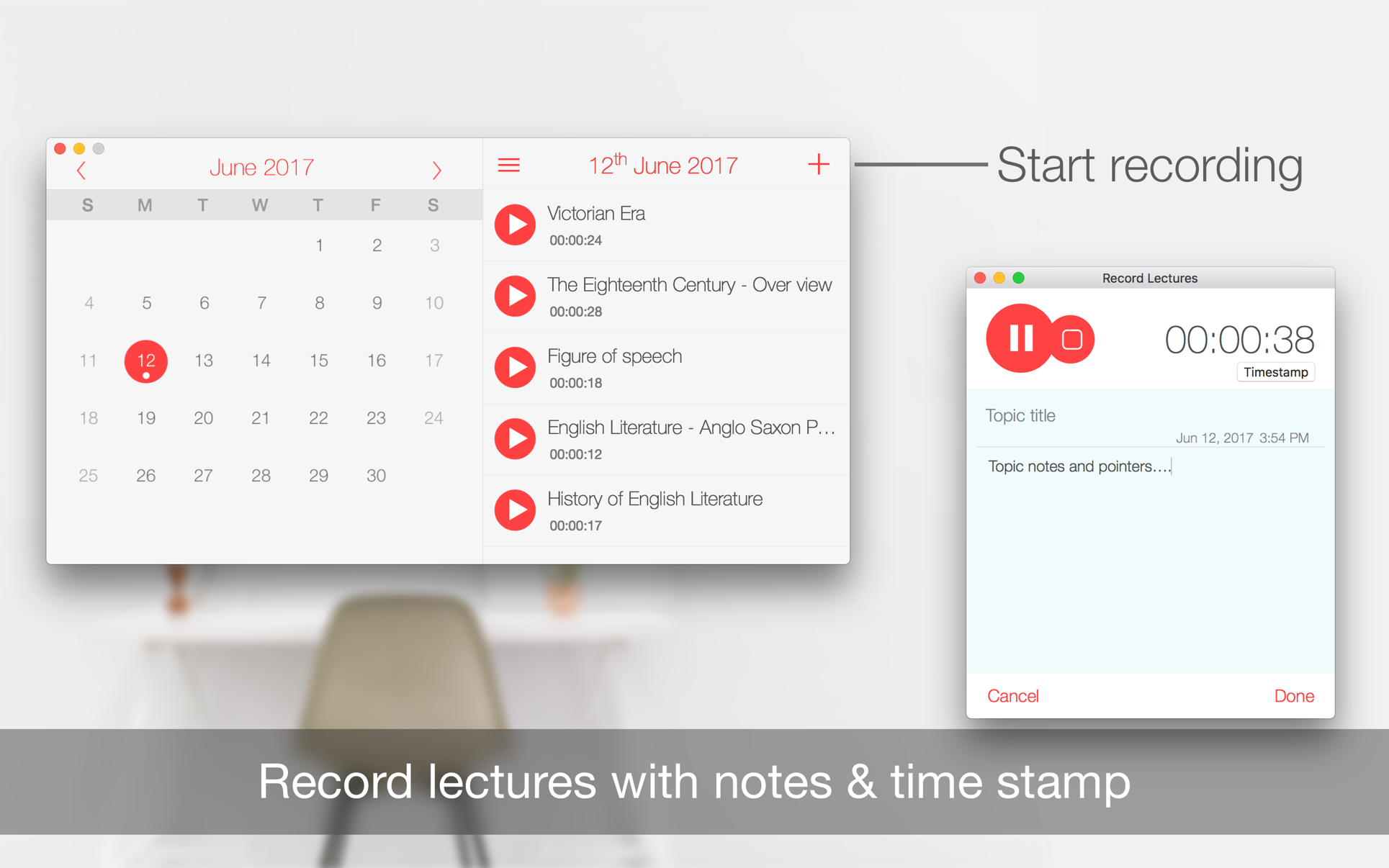 Record Lectures for Mac 3.2 破解版 日历记事录音软件