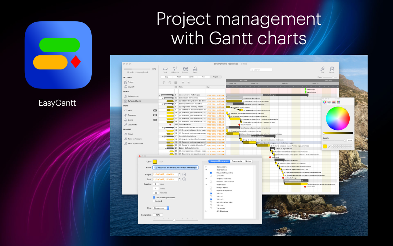 EasyGantt for Mac 4.2.1(9) 破解版 mcPlanner甘特图项目管理软件