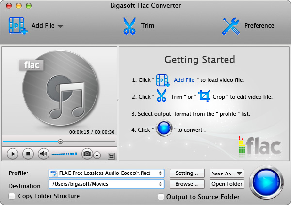 Bigasoft FLAC Converter for Mac 5.7.0.8427 破解版 无损音频编解码器