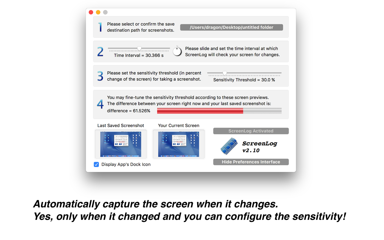 ScreenLog for Mac 2.38 破解版 系统自动截图软件