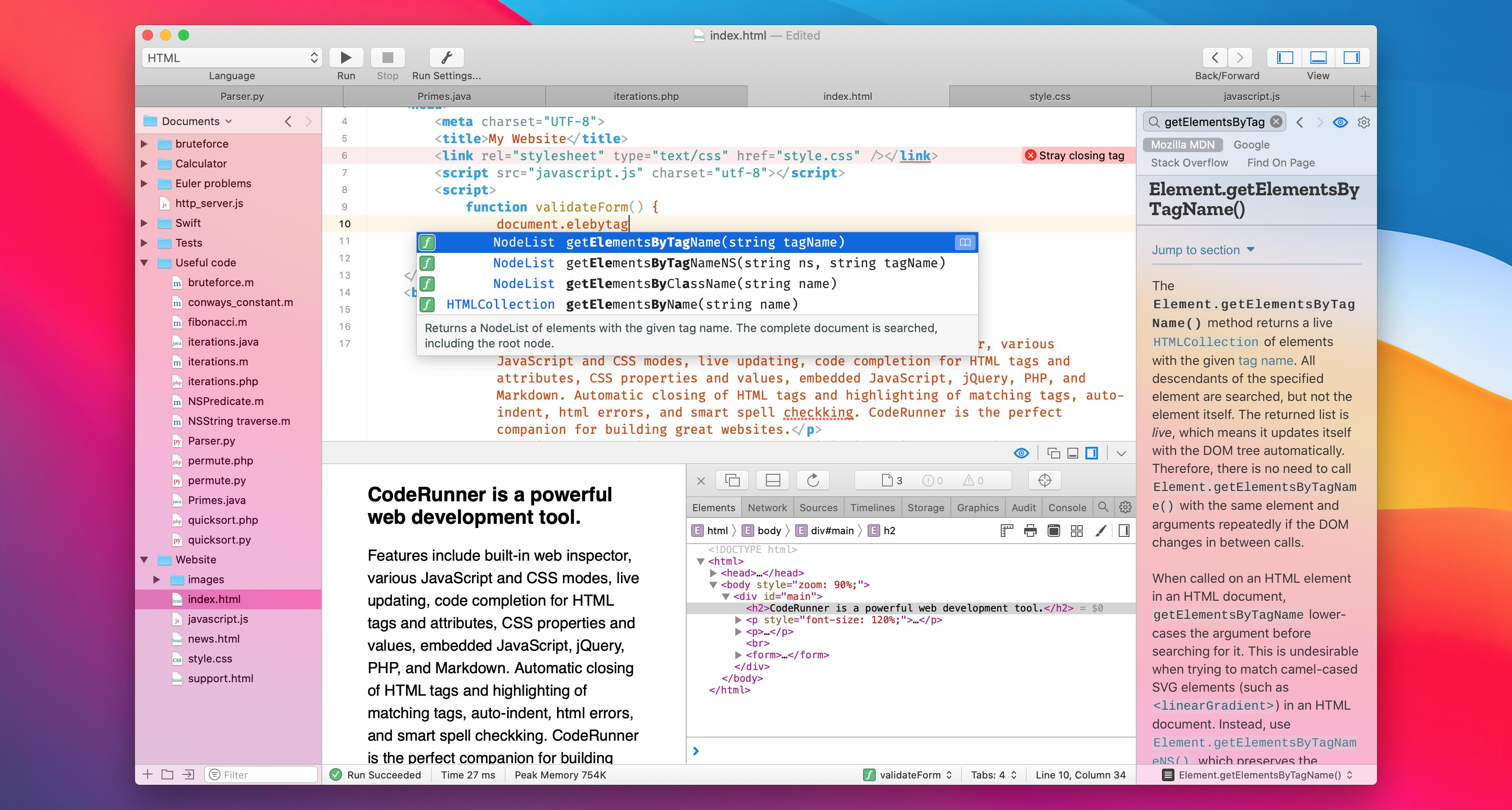 CodeRunner for Mac 4.2.2 破解版 实用的多语言编程开发工具