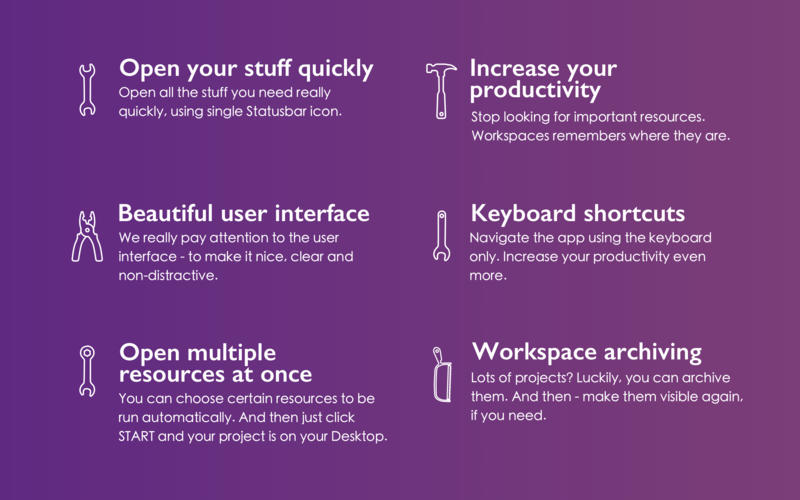 Workspaces 2.1.2 Mac 破解版 - 优秀的工作空间快速切换工具