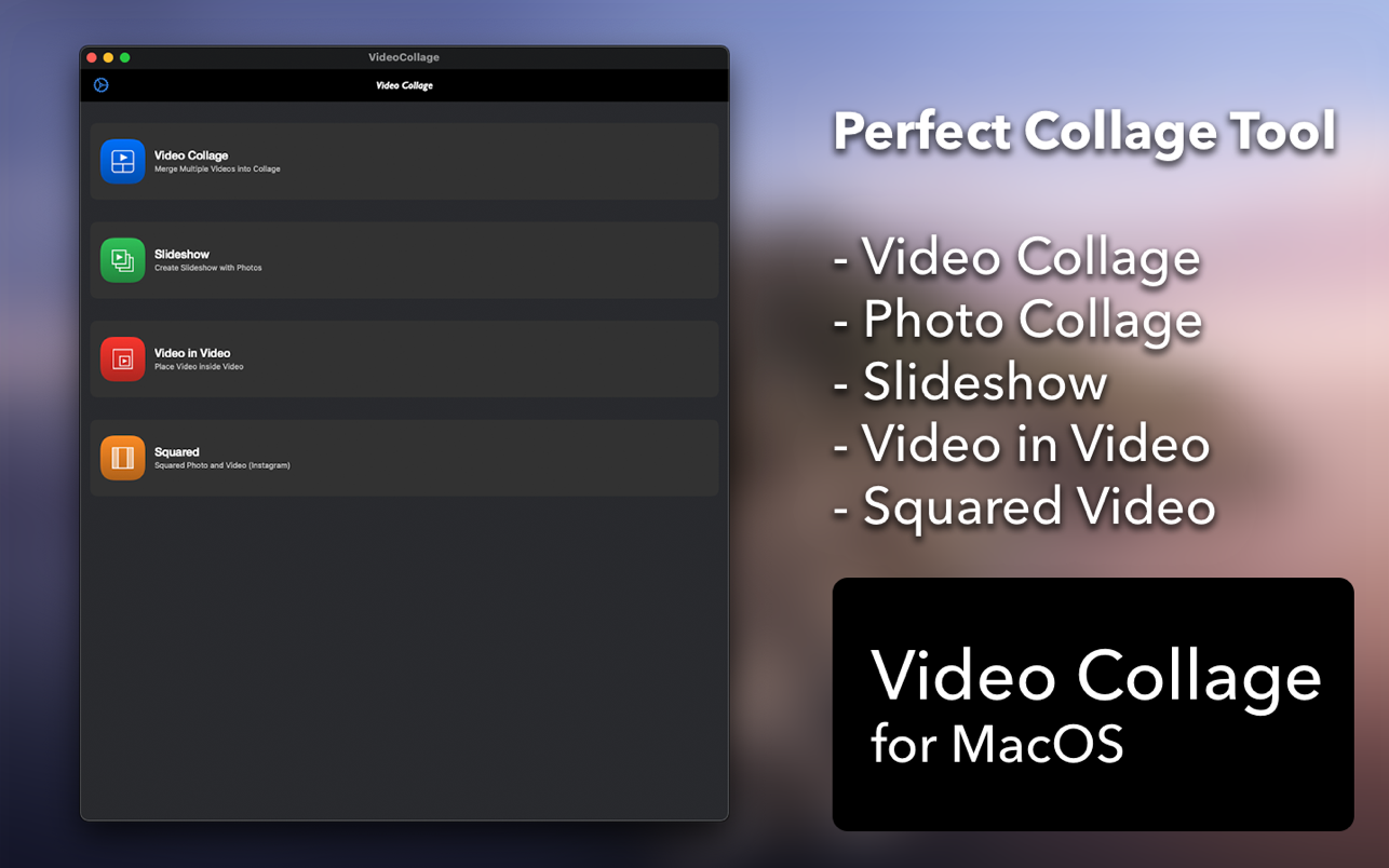 Video Collage for Mac 1.4.0 破解版 最佳视频照片拼贴工具