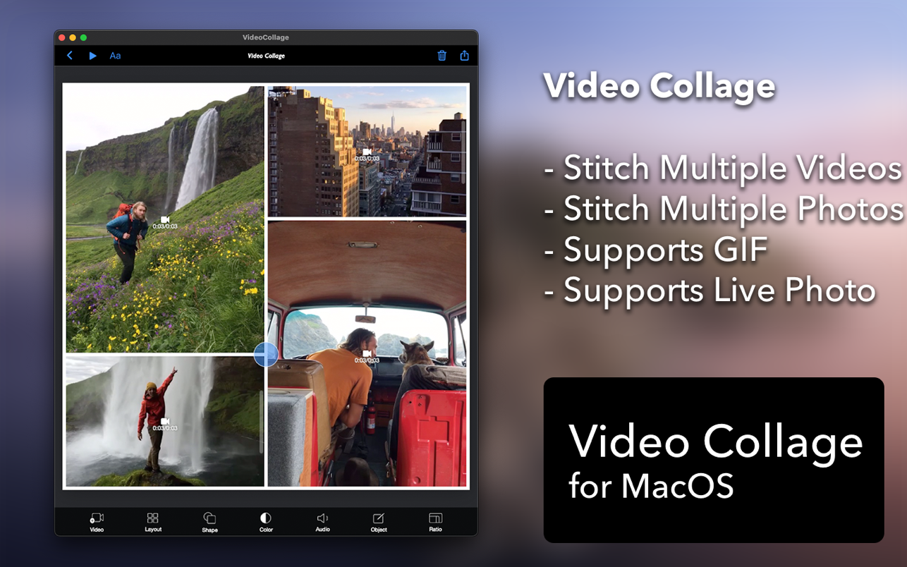 Video Collage for Mac 1.4.0 破解版 最佳视频照片拼贴工具