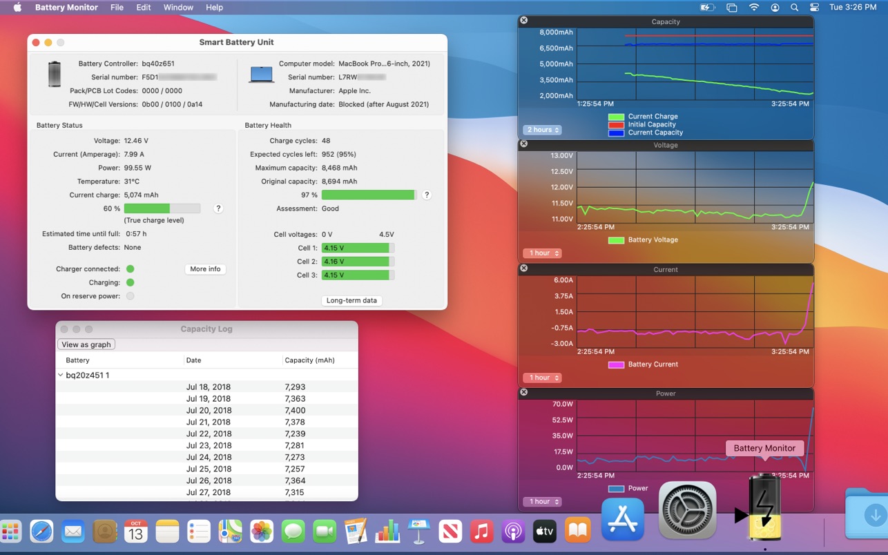 Battery Monitor for Mac 4.9 破解版 苹果笔记本电池监视器