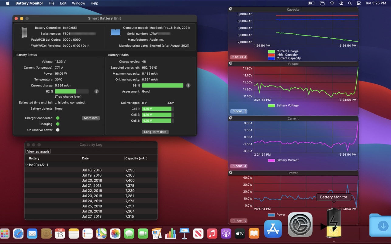 Battery Monitor for Mac 4.9 破解版 苹果笔记本电池监视器