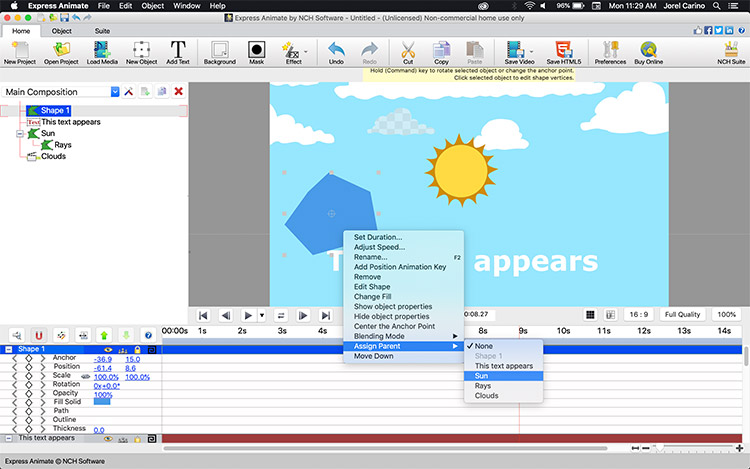 NCH Express Animate for Mac 9.04 破解版 动画处理工具