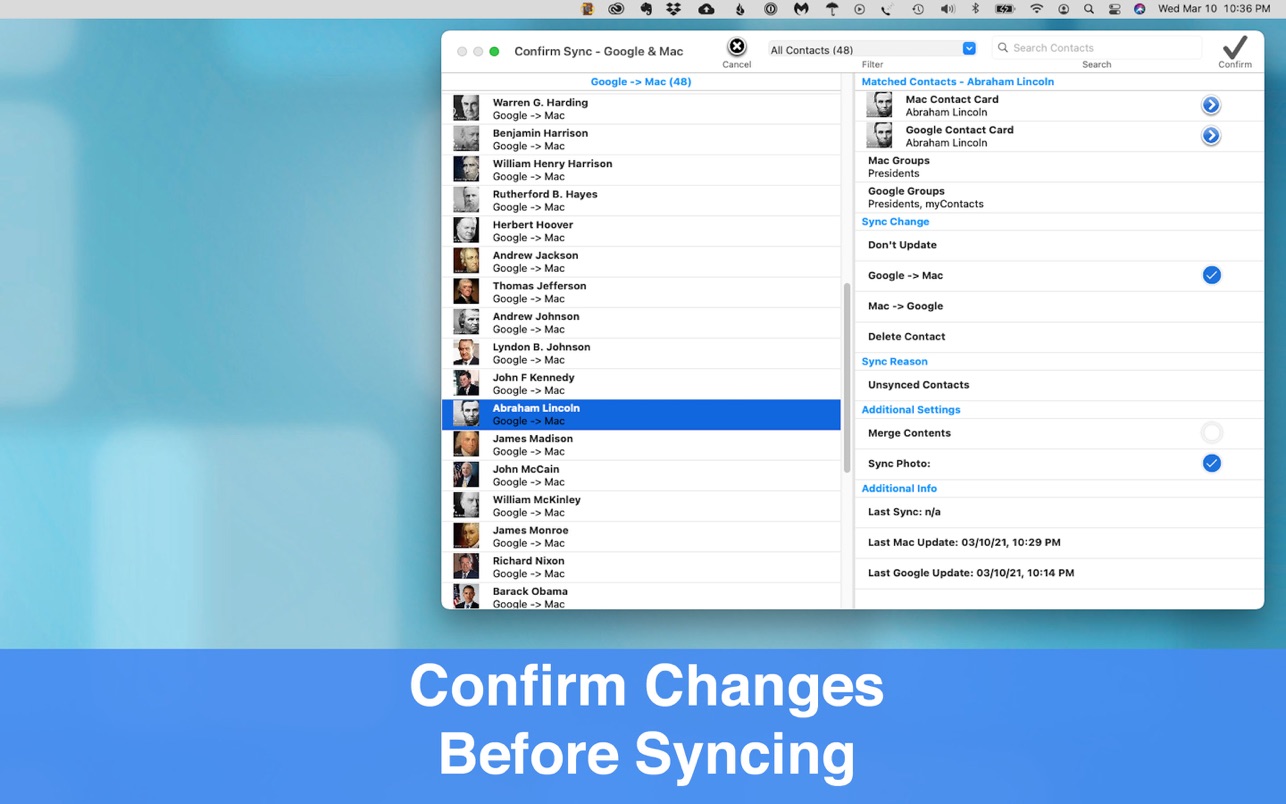 Contacts Sync Pro for Mac 8.2.1 破解版 联系人同步工具