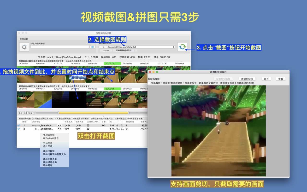 Video Snapshot&Collage 2.5 Mac 破解版 视频截图拼图工具