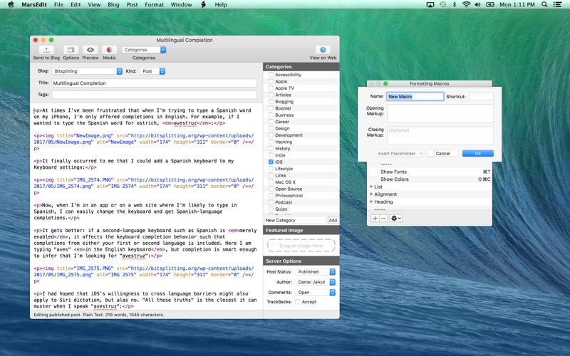 MarsEdit 5.0.2 Mac 破解版 优秀强大的博客编写客户端