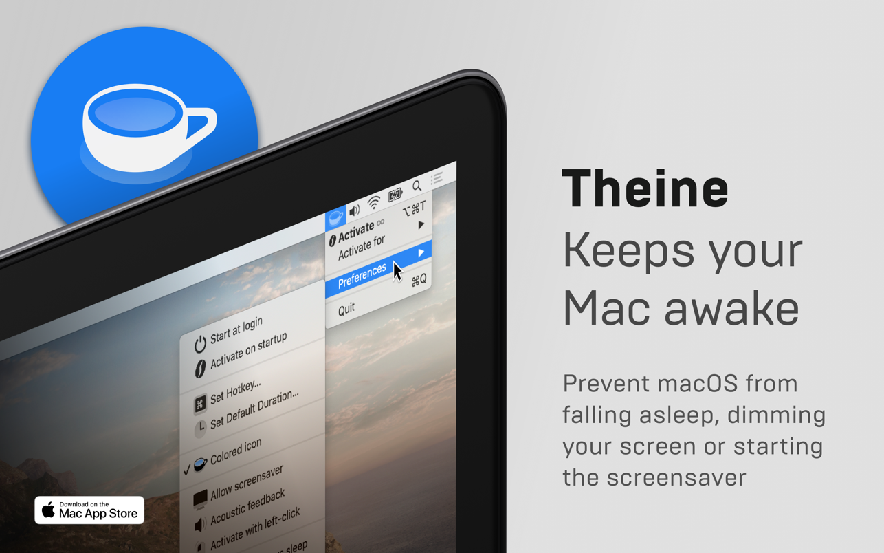 Theine 3.5 Mac 破解版 防止Mac睡眠的软件