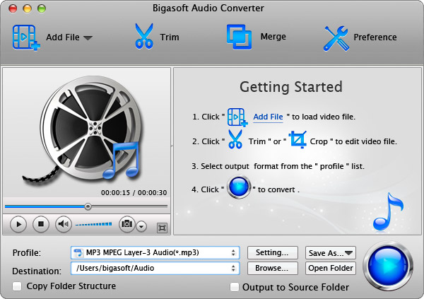 Bigasoft Audio Converter 5.6.4.8366 Mac 中文破解版 音频转换器
