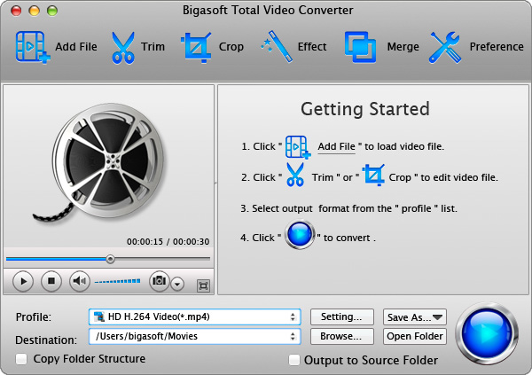 Bigasoft Total Video Converter 5.6.4.8366 Mac 中文破解版 万能视频转换工具