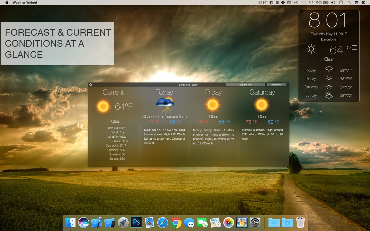 Weather Widget 4.0.0 Mac 中文破解版 桌面天气预报工具 