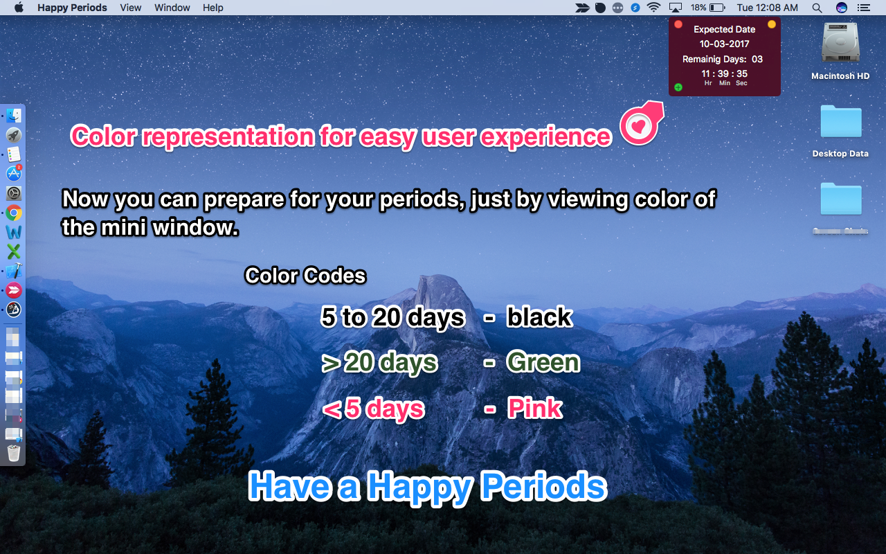Happy Periods 2.01 Mac 破解版 女性月经周期工具