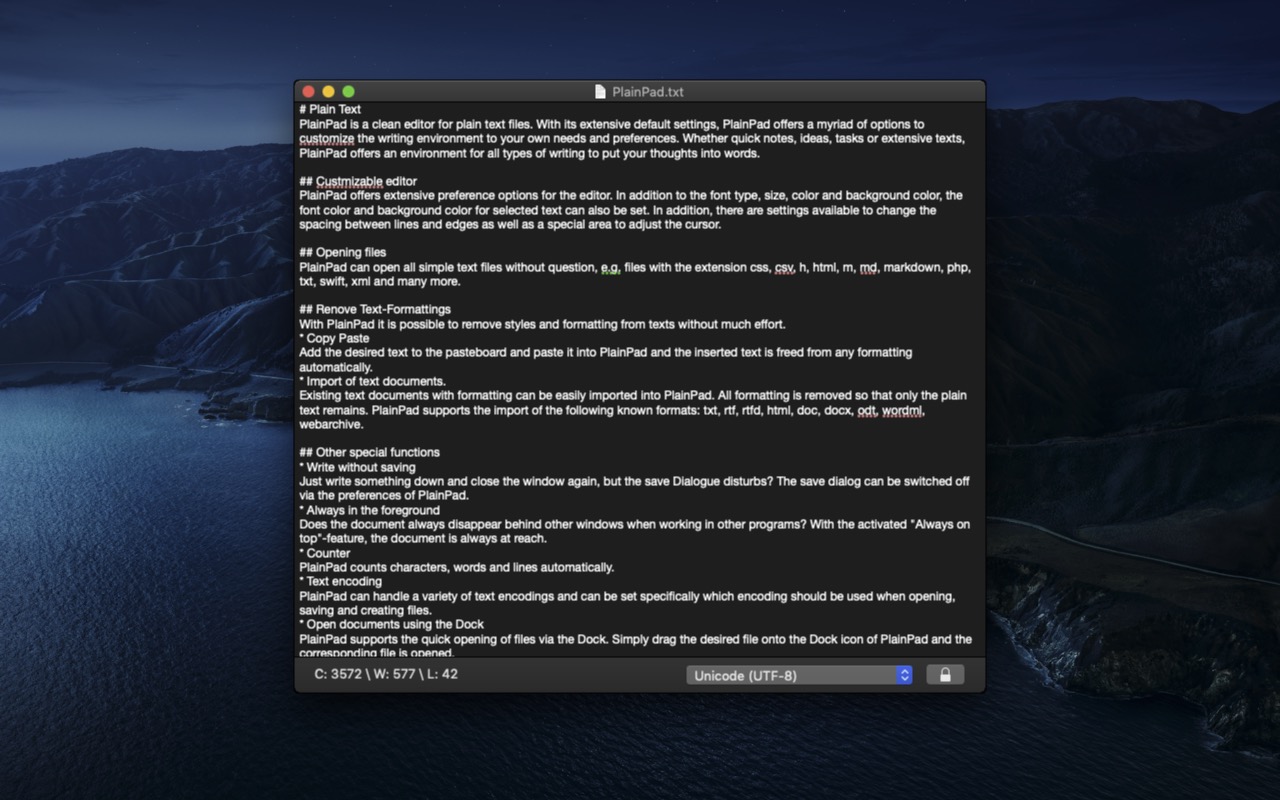PlainPad 1.3.1 Mac 破解版 纯文本编辑器