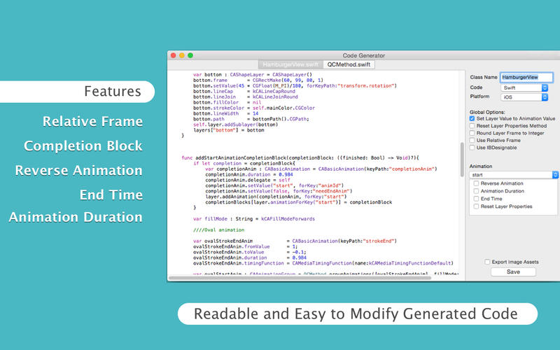 QuartzCode for Mac 1.67.1 破解版 - 优秀的iOS动画编程工具