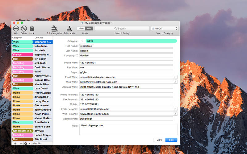 Private Contact 3.6.1 Mac 破解版 - 加密通讯录工具